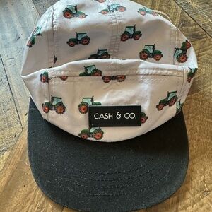 Kids Tractor Print Hat - Black and White